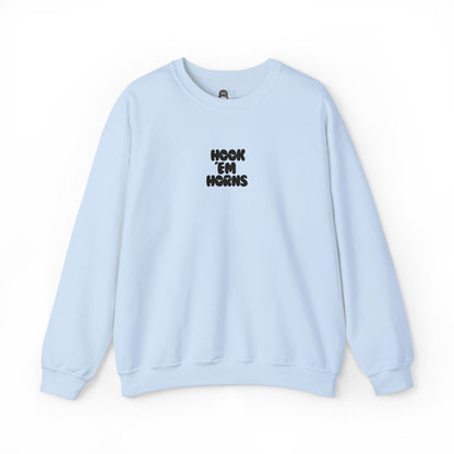 Hook 'Em Horns Embroidered Unisex Heavy Blend Crewneck