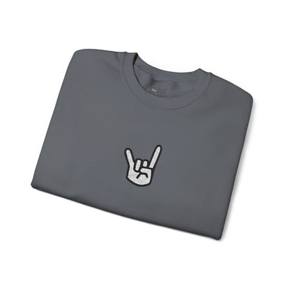 Hook 'Em Hand Embroidered Unisex Heavy Blend Crewneck
