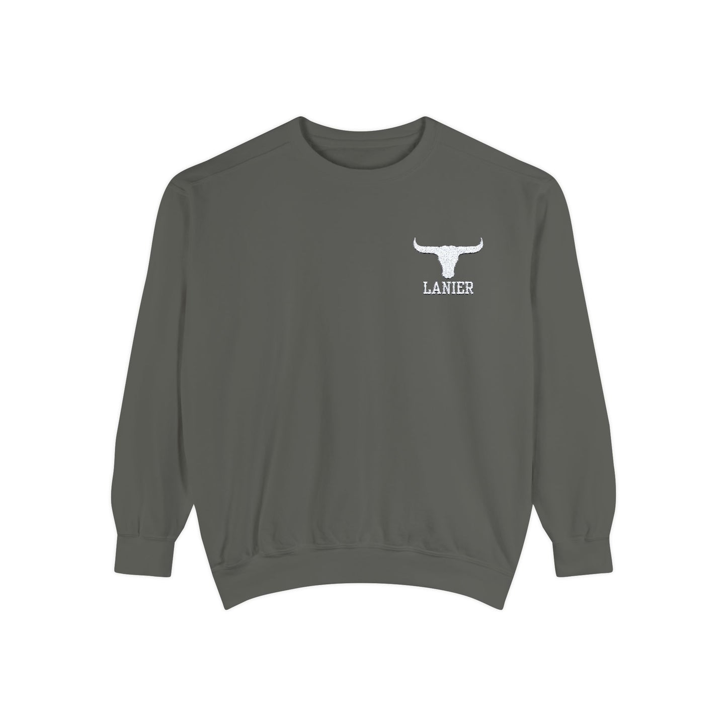 Embroidered Lanier Longhorn Sweatshirt - White