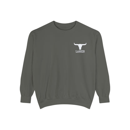 Embroidered Lanier Longhorn Sweatshirt - White